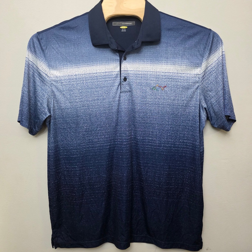 Men's Gradient Blue Short-Sleeve Polo Shirt